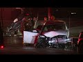 Pasadena: Two vehicle crash sends three people to hospital and leaves one car standing upright ...