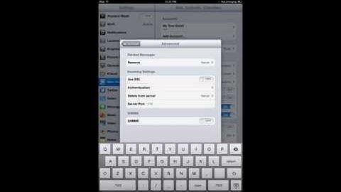 Setting up iPad for eMail
