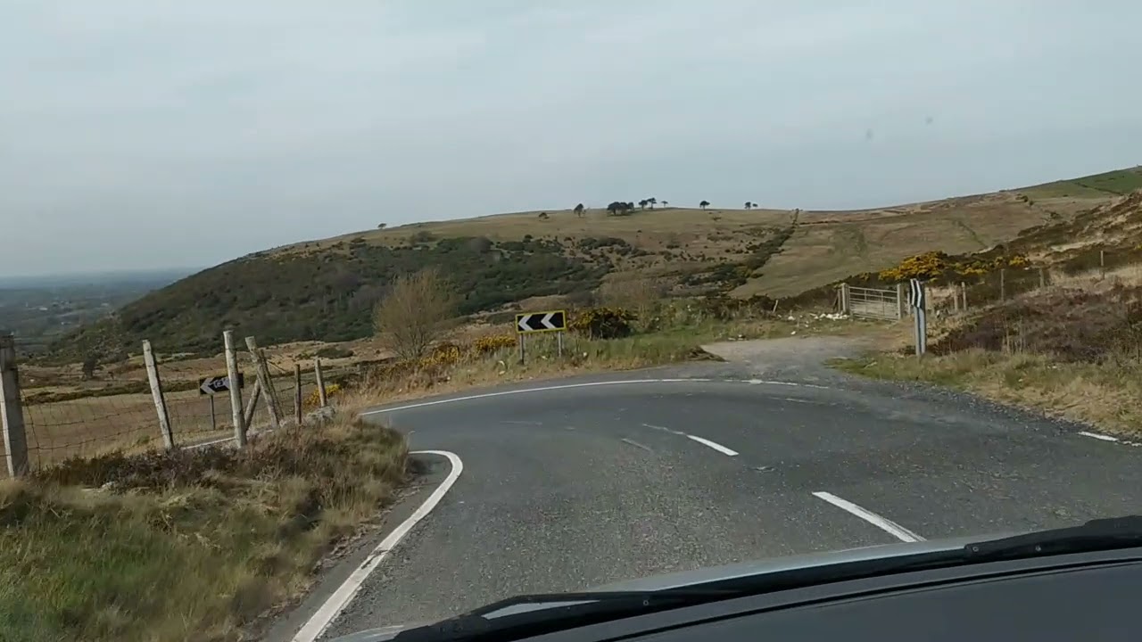 Spelga dam car park and Mourne Mountains. On the way from Silent Valley