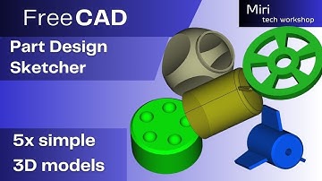 FreeCAD 5 simple 3D models, part 85
