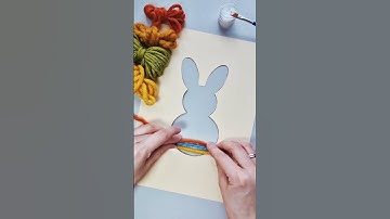 Easy and fun Easter craft idea for kids. Bunny craft with yarn. Make an Easter bunny décor at home.