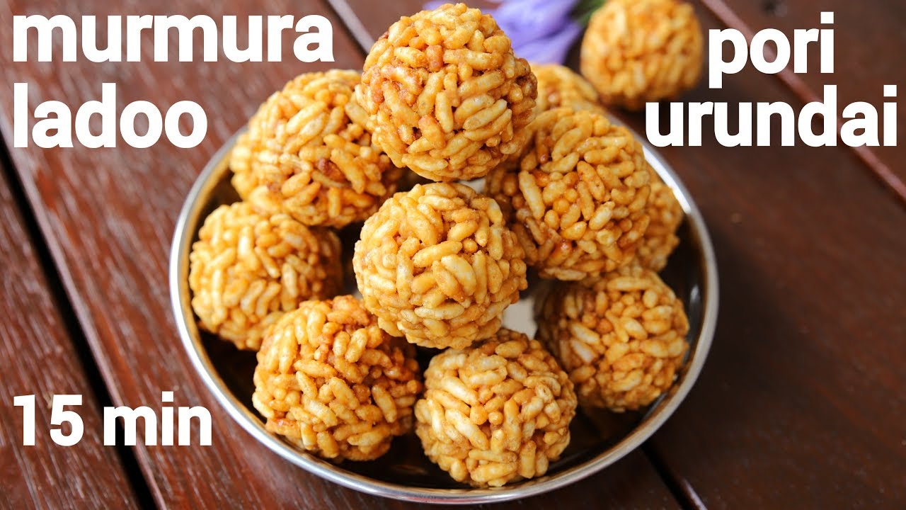 Pori Urundai Recipe Murmura Laddu Puffed Rice Ladoo Puffed
