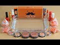 &#39;Orange&#39; Mixing&#39;Orange&#39;Eyeshadow,Makeup and glitter Into Slime. ★ASMR★