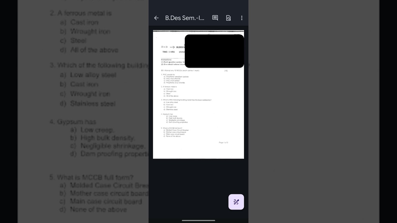 GANAPAT UNIVERSITY B.DES SEM-4 INTERIOR MATERIALS QUESTION PAPER 2023