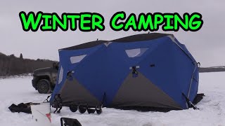 Winter Camping - (while slamming some Walleye)