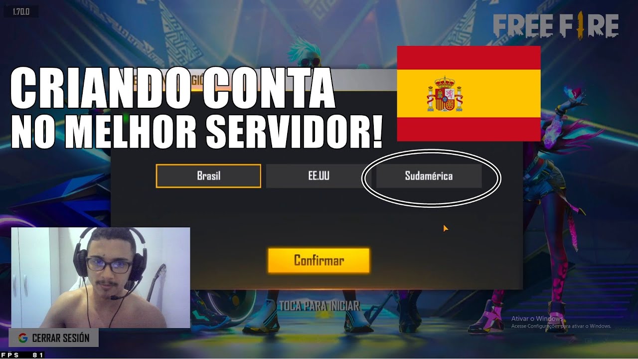 Free Fire | Conta gringa básica free fire