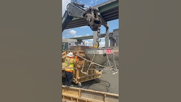 Using Concrete Bucket To Pour Top Of Drainage Junction Box