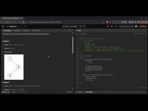 94. Binary Tree Inorder Traversal | LeetCode Solution in C++ | DFS Recursive Approach