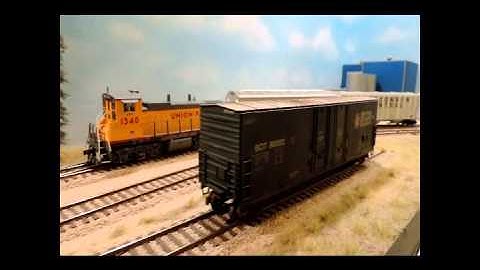 Atlas Union Pacific MP15 switching on my O-Scale Layout