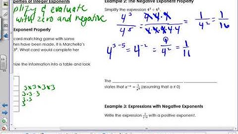 Lesson 1-7: More Properties of Integer Exponents