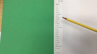 High Frequency Words List 7