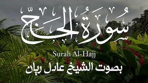 تلاوة بديعة || سورة الحج كاملة بصوت الشيخ عادل ريان