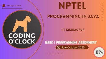 NPTEL Programming In Java Week 1 Programming Solution July-October 2025 IIT Kharagpur