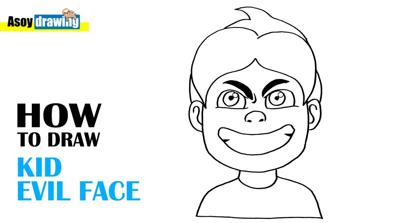 How to Draw Kid Evil Face - YouTube