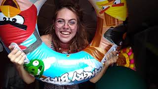 Inflating My Angry Bird Swim Ring and Beach Ball | Looner Girl Inflatable Lover