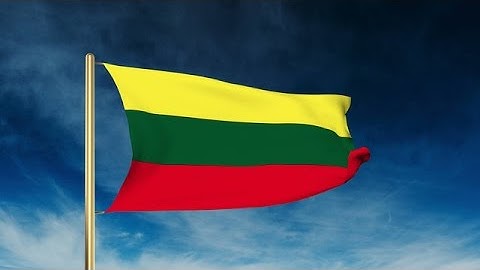 Lithuania Flag Slider Style. Waving In The Win With Cloud Background Animation Stock Animation