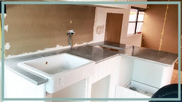 Putting a Concrete Worktop in a School Bus Tiny Home - Skoolie Conversion