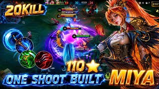 20 Kill 110⭐️ !! Miya One Shoot Built + Emblem!! Built Top 1 Global #miya #miyasavage #mlbb  screenshot 1