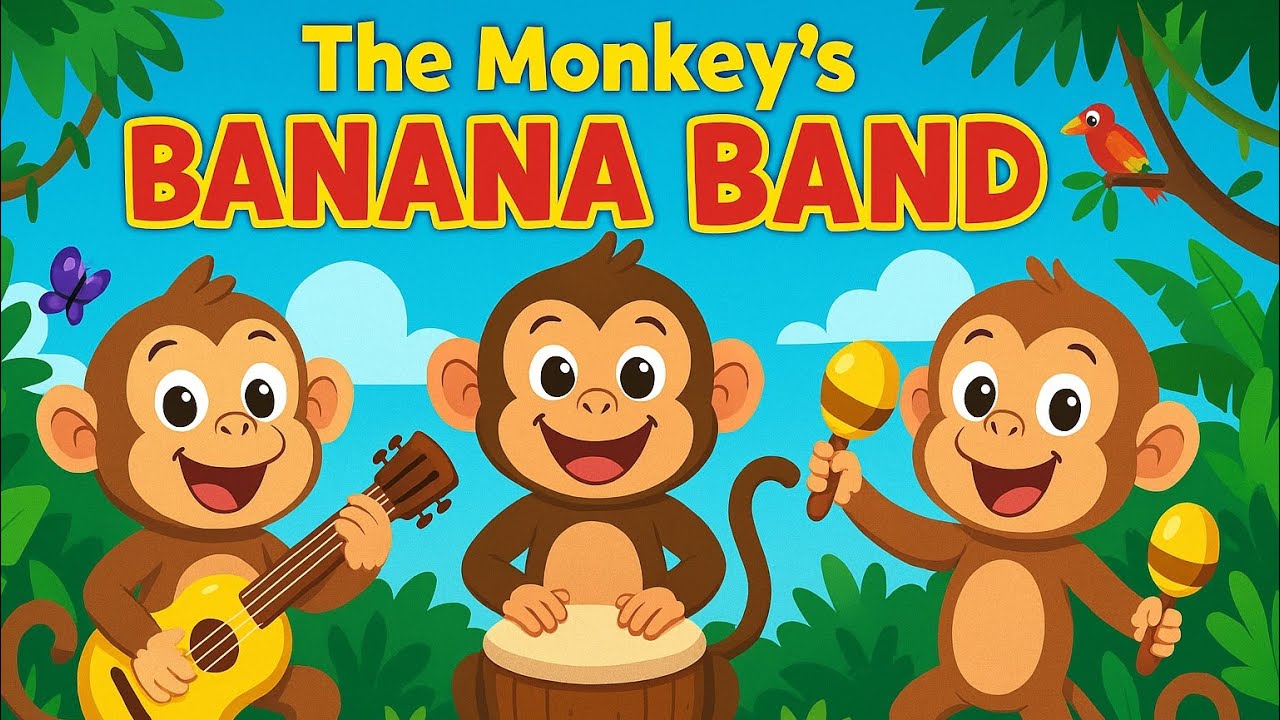 The Monkey’s Banana Band 🍌🎶 | Fun Kids Song & Dance | Jungle Animal Music