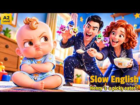Henry Wouldn’t Eat His Food…Then Mom and Dad Did THIS! 🍽️😱 | Easy English Listening (A2)