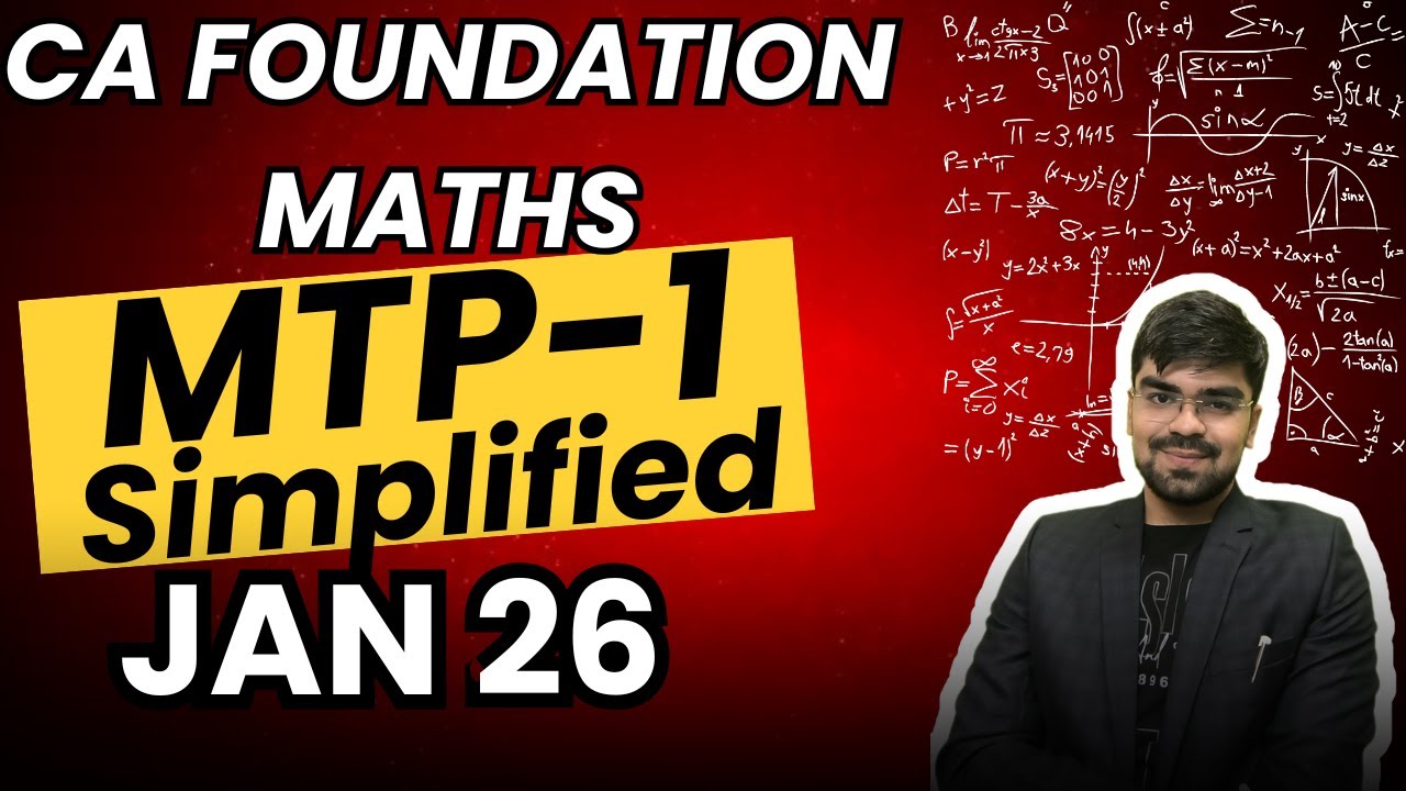 MTP 1 🚀 | CA Foundation Maths ️ | JAN 2026 | Last Minute Revision - YouTube