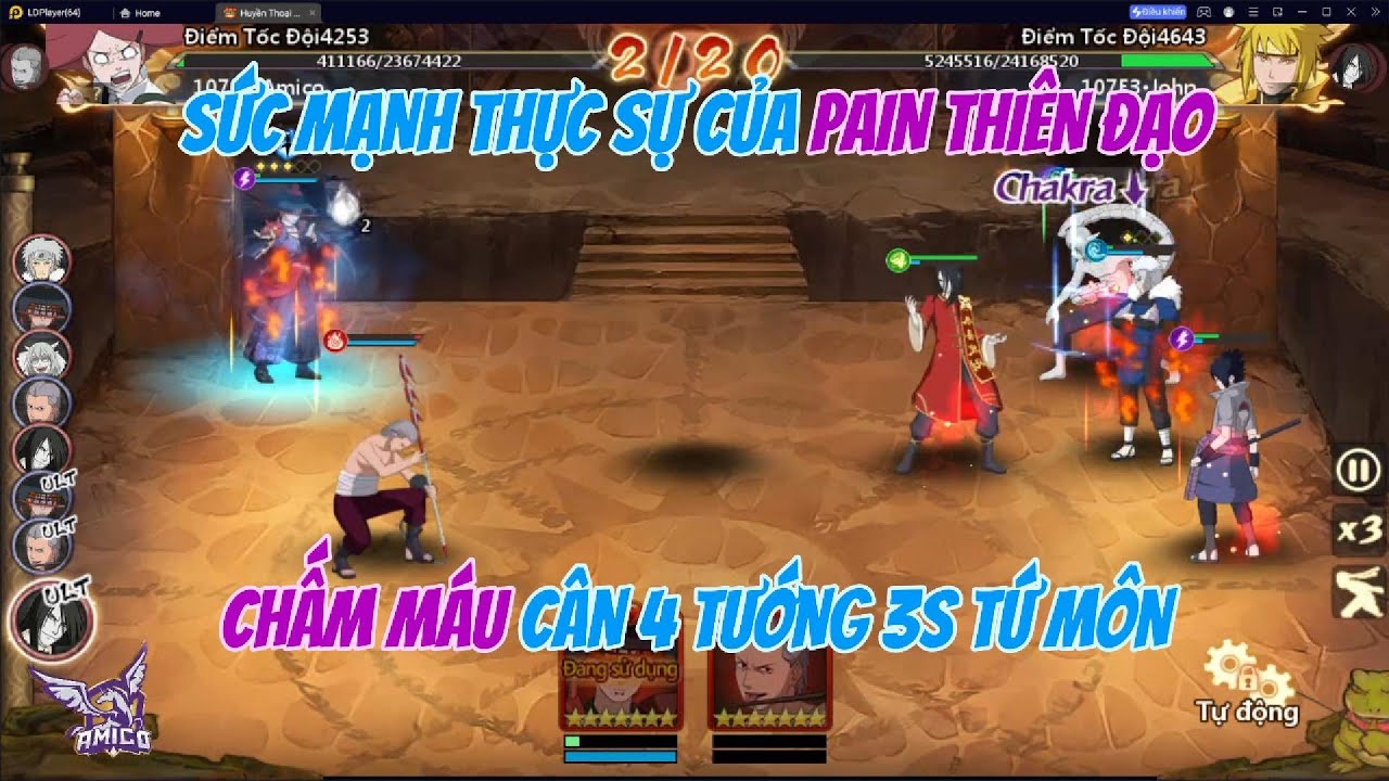 HUYỀN THOẠI LÀNG LÁ | PAIN THIÊN ĐẠO 1 CÂN 4 TƯỚNG 3S TỨ MÔN - SỨC MẠNH CỦA TƯỚNG 3S HIẾM QUÁ LỚN