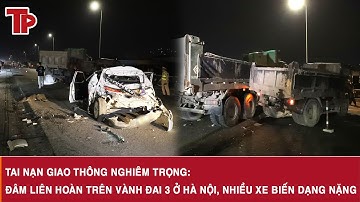 Tai nạn giao thông nghiêm trọng: Đâm liên hoàn trên vành đai 3 ở Hà Nội, nhiều xe biến dạng nặng