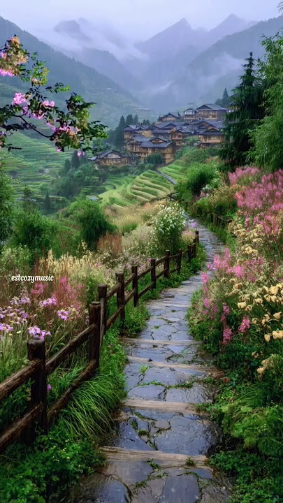 Find peace in the village and listen to the soothing rain #short #nature #rural #viralshort