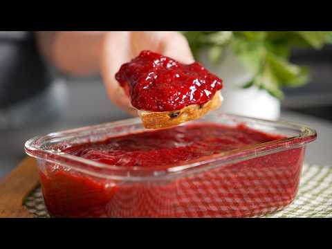 Thick STRAWBERRY JAM! Minimum sugar! No gelatin, no thickeners!