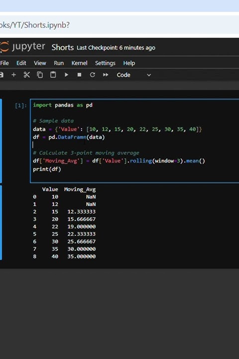 Calculate Moving Average in Python with Pandas One Liner Analysis - YouTube
