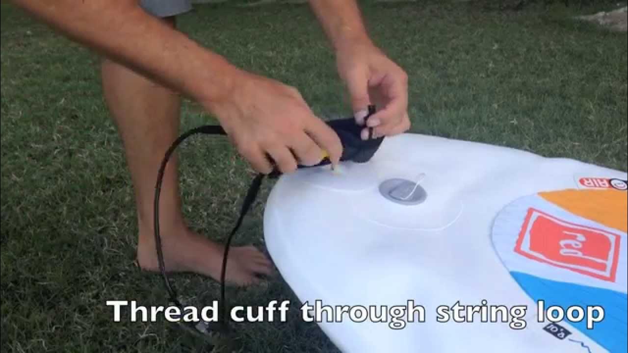 How to attach a stand up paddle board leash. YouTube