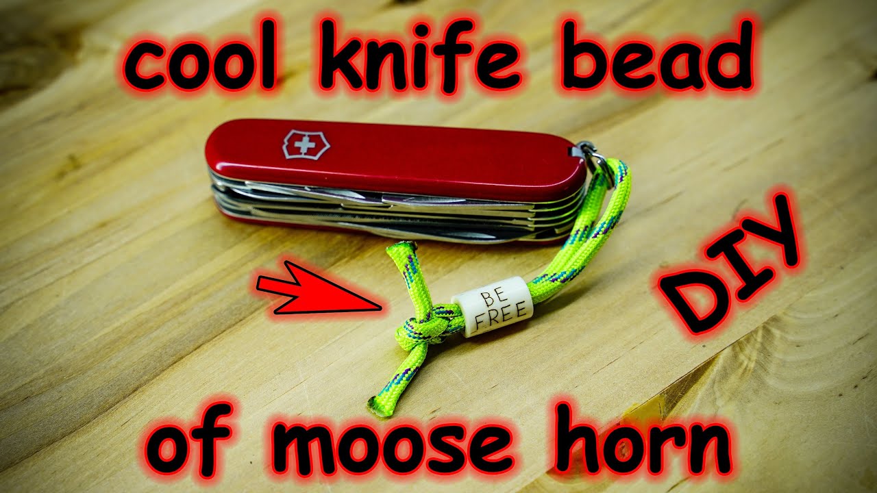 DIY Cool Knife Bead made of natural moose horn YouTube