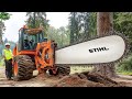 Extreme Dangerous Fastest Big Chainsaw Cutting Tree Machines | Monster Stump Removal Excavator #15