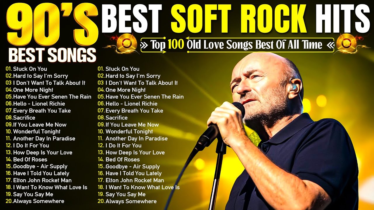 Phil Collins, Rod Stewart, Bee Gees, Eric Clapton, Air Supply - Soft Rock 70s 80s 90s Love Songs