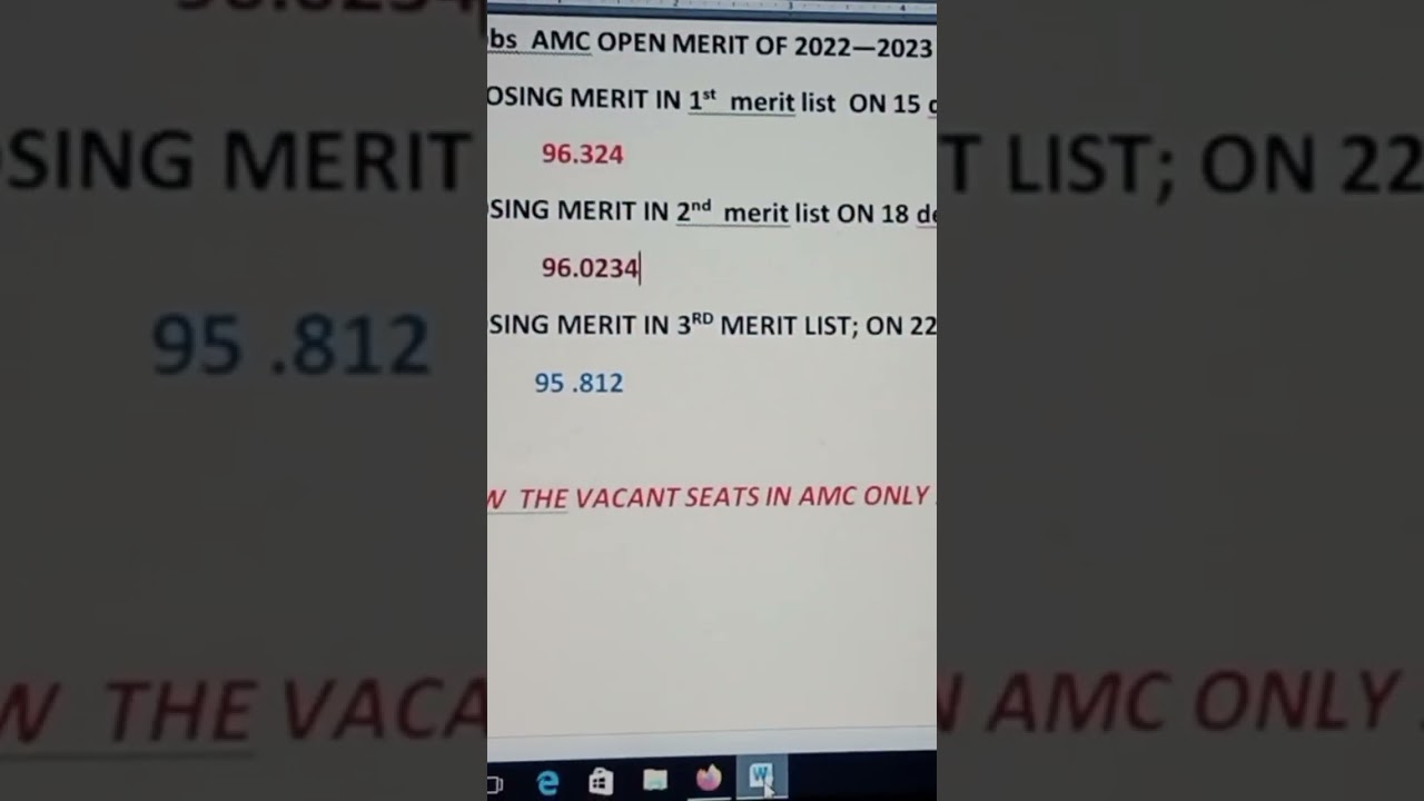 NUMS MERIT 2ND AND 3RD LIST ANALYSIS