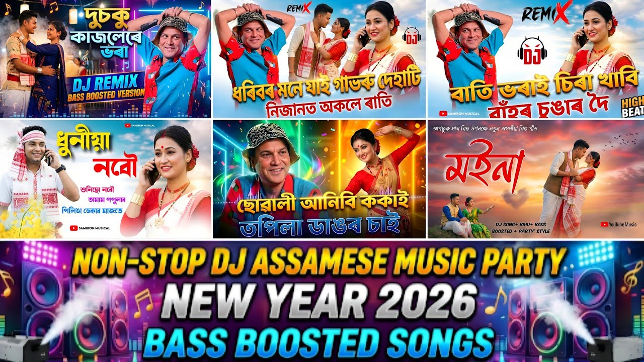 Non-stop DJ Assamese Song Jukebox | Top 7 Song DJ Remix | New Year Special Bass Boosted Songs 2026