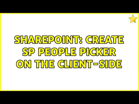 Sharepoint: Create SP People Picker on the client-side (4 Solutions!!)