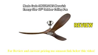 Review Monte Carlo 3MAVR60BS Maverick Energy Star 60'' Outdoor Ceiling Fan with Remote Control, 3 B