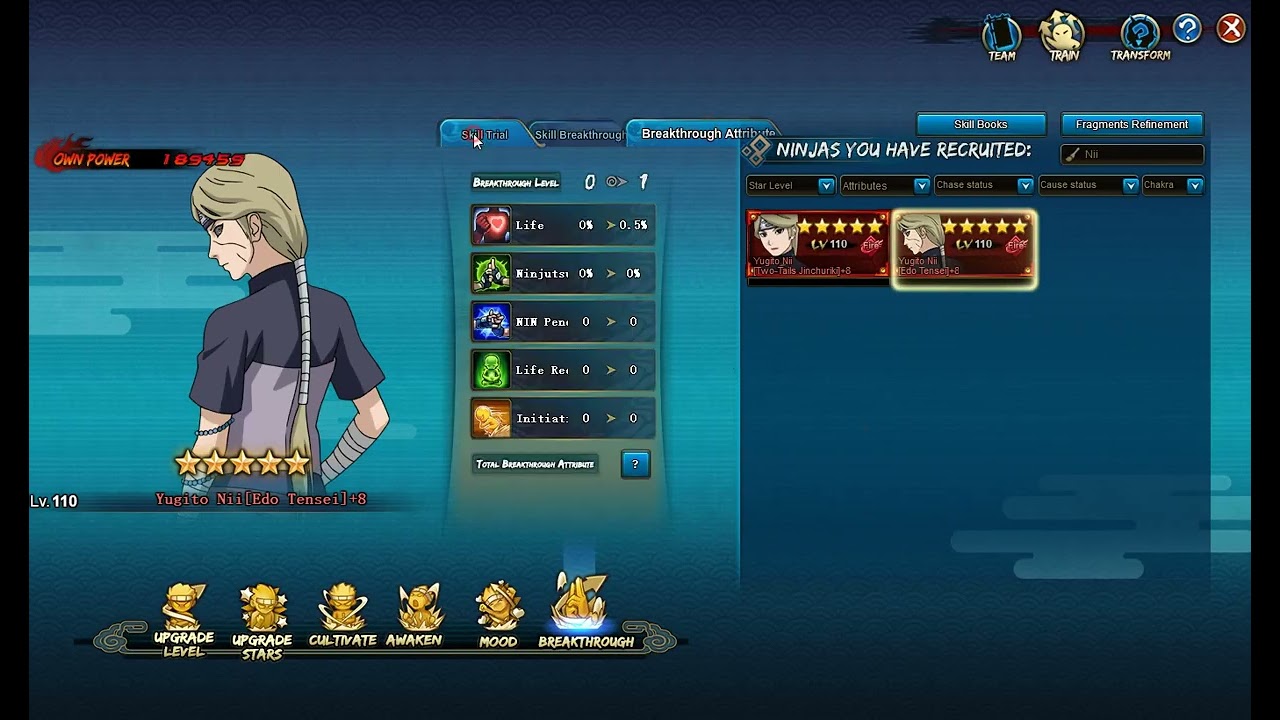 Naruto OL - Yugito Nii [Edo Tensei] - SB & Y skils