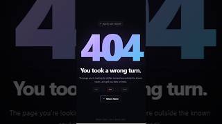 I Built a 404 Error Page That Feels ALIVE 😮‍💻🔥 | HTML CSS JavaScript #shorts #404 #404error