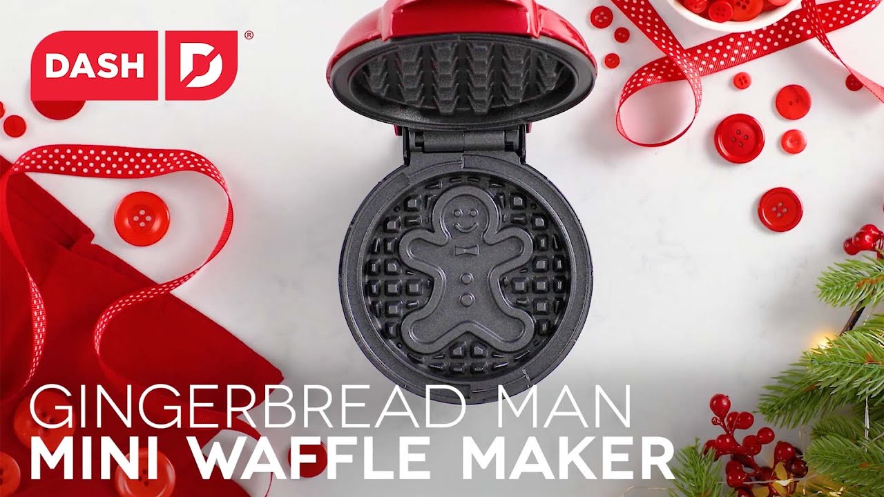 Dash Gingerbread Man Mini Waffle Maker 