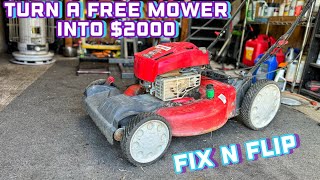 TURN A FREE MOWER INTO $2000 | FIX N FLIP CHALLENGE