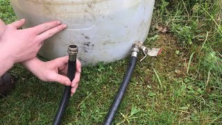 making a “rain barrel” with a CONVENIENT garden hose hook up