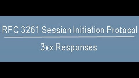 RFC 3261 Session Initiation Protocol 3xx Responses