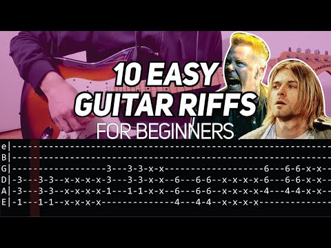 10 EASY BEGINNER GUITAR RIFFS (WITH TAB)