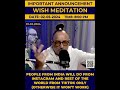 Important announcement wish meditation  raza ali shah alabidi