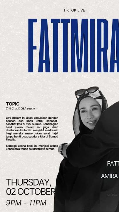 Mari sertai live malam ini, di tiktok Fattah Amin dan Amira Othman. #gaza #sumudflotilla #palestine