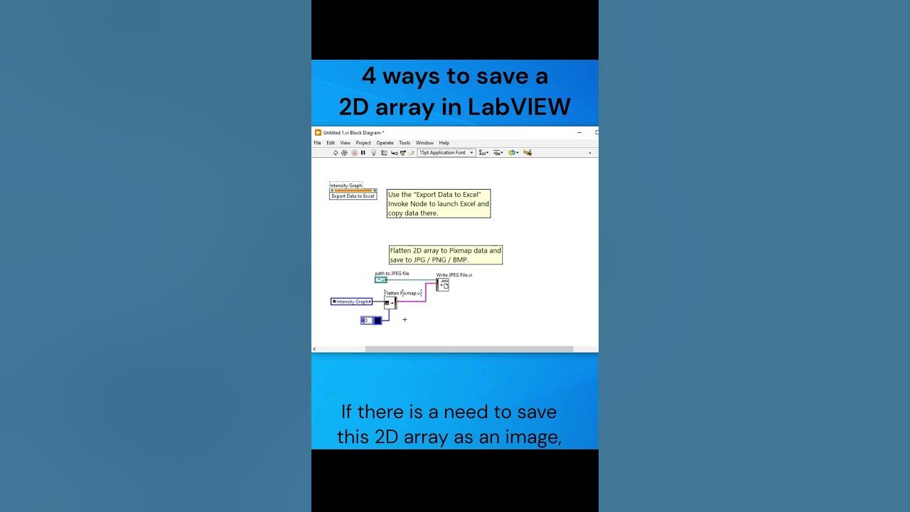 [Ep.011] 4 ways to save a 2D array in LabVIEW #labview - YouTube
