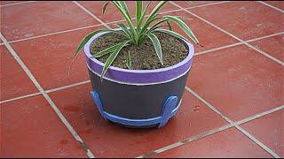 Cement pot making at home - Beautiful and simple idea