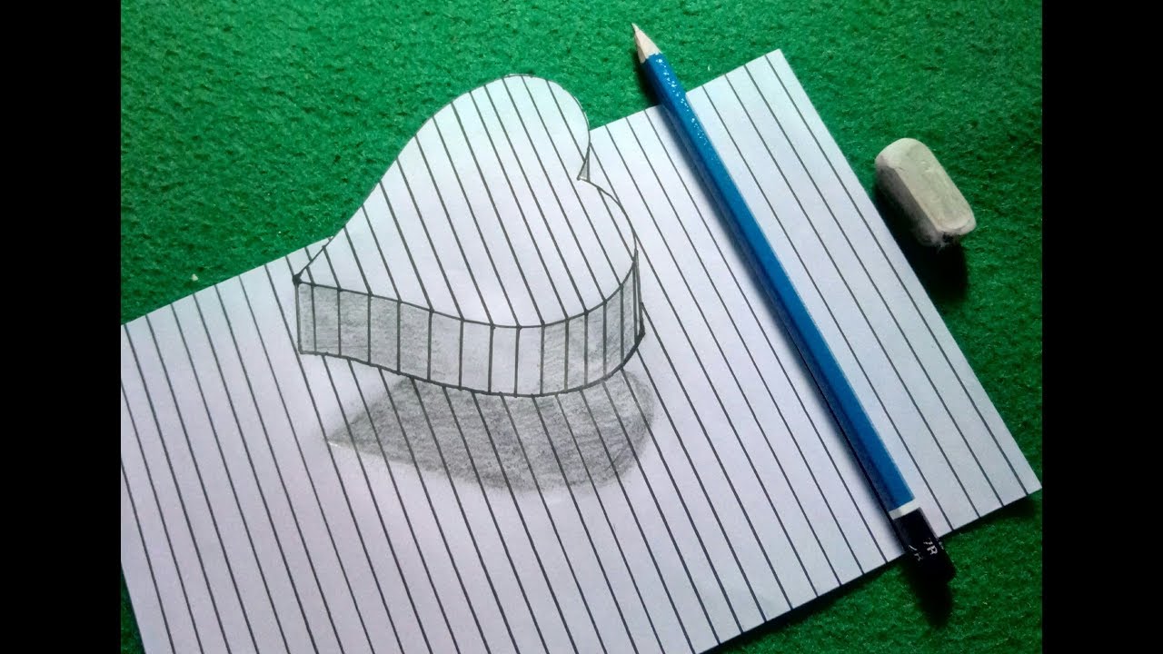 Cara Menggambar 3d Contoh Gambar Benda 3 Dimensi Pensil ...